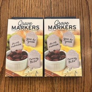 Fred Grave Markers Food Signs - Black and White